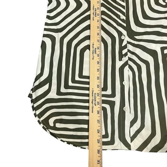 Chicos No Iron Abstract Button Down Tunic Shirt Medium/1 Long Sleeve Geometric - Picture 6 of 8